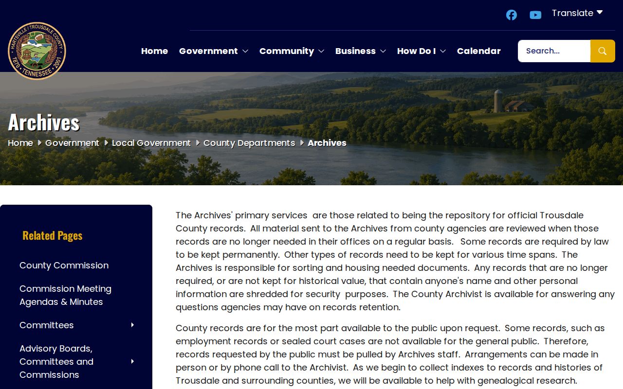 Hartsville warrant records reference, Archives access hours and historical courthouse record note